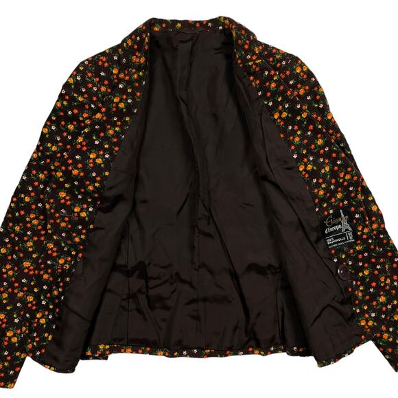 Vintage French Corduroy Floral Blazer - Picture 4 of 6